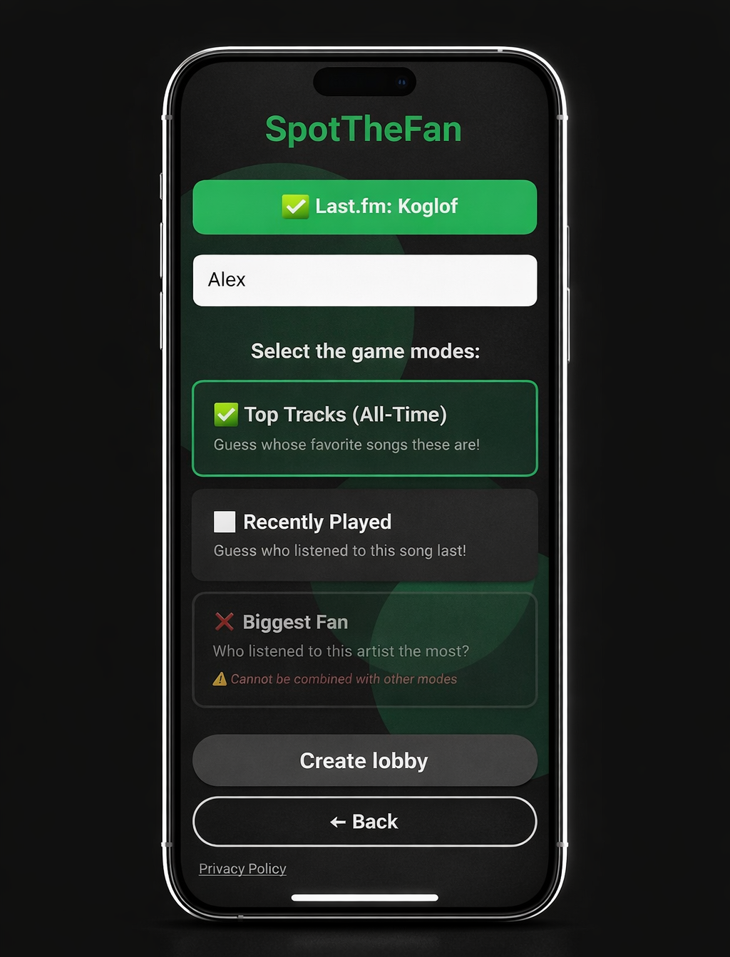 SpotTheFan Lobby